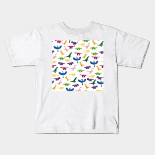 Tiny Colorful Gouache Dinosaurs Pattern Kids T-Shirt